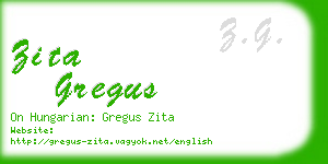 zita gregus business card